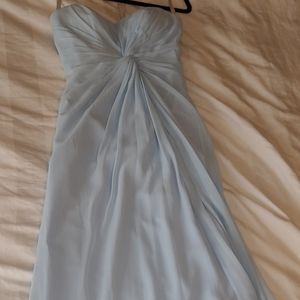 Long light blue formal occasion dress
